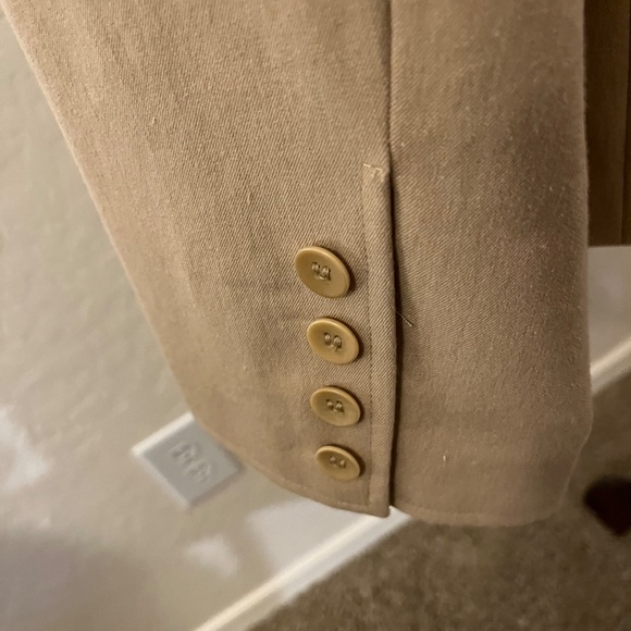 Khaki Cotton Spandex Blazer - Picture 6 of 6